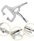 4 Pack 11 And 6 Inch C Clamp Locking Pliers With Swivel Pads For Woodworking And Home Improvement, Heavy Duty Welding Pliers