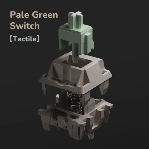 Wireless Mechanical Keyboard With Gasket Mount And Hot Swappable Pale Green Switches Offering Triple Mode Connectivity showing tactile pale green switch details.