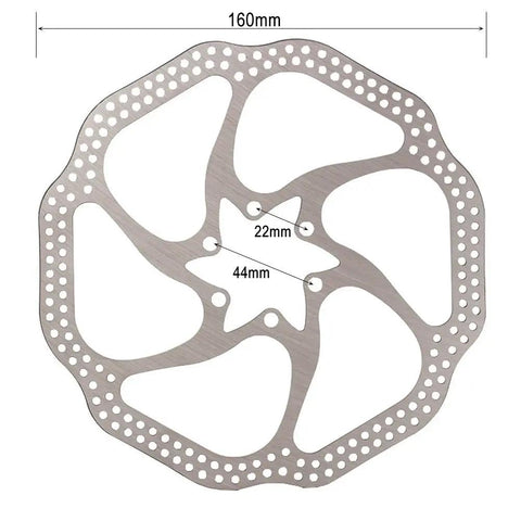 160mm 6 Bolt Stainless Disc Brake Rotor for Road, Mountain, MTB, BMX Bikes 1.9mm Thick, 2 Pack, Fits Shimano Alivio Deore