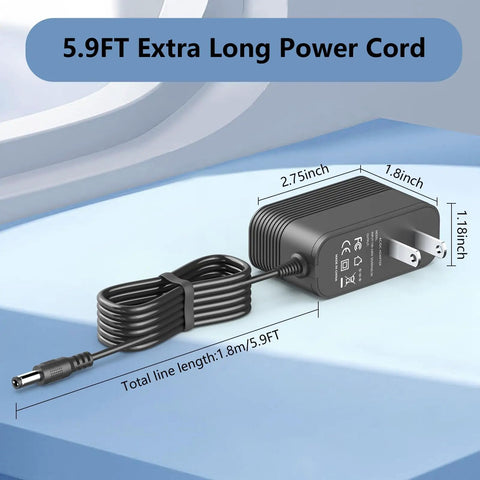 10V Replacement Charger For Pet Stain Eraser Cordless Vacuum Models 2837 2842 2846 2877 Power Cord AC DC Adapter, 5.9FT cord