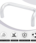 Offset Door Pull Handle 10 Inch Center To Center Length 1 Inch Diameter Aluminum 90 Degree Through Bolt Mount