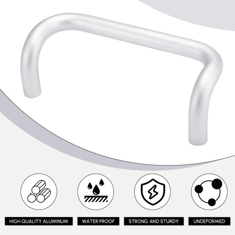 Offset Door Pull Handle 10 Inch Center To Center Length 1 Inch Diameter Aluminum 90 Degree Through Bolt Mount