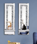 Fresh Beveled Silver Mirror Wall Candle Sconce Holder Set Of Two, showcasing sleek mirrored surfaces and decorative accents.