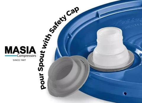 Pour spout with safety cap for Food Grade Lubricant 9000 FG For Commercial Equipment, 5 Gallon container
