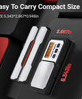 Ultra Portable Digital Gram Scale, 500G Capacity, 0.01G Accuracy, compact size shown with dimensions