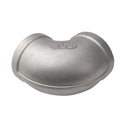 2 Inch Female Threaded Elbow Fitting NPT Stainless Steel 304 90 Degree Angled Pipe Elbow Copper Finish, side view