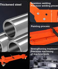 Heavy Duty Electric Hoist Crane shows thickened steel, seamless welding, painting process, and machine tool precision.