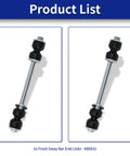 Front Sway Bar End Link Kit For 1999 To 2006 Chevy Silverado 1500 GMC Sierra Avalanche Tahoe Two Piece Includes K80631 K700539 K6428 K8987 Durable Stabilizer Links, 2x steel links