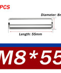 Premium 304 Stainless Steel Dowel Pins 8x55 Mm 5 Pack Precision Ground For Dead On Alignment And Tight Fit Ideal For Furniture