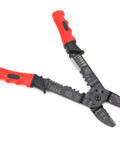 Multi Function Terminal Crimping Tool with Stripper and Wire Cutter for Electrical Work, ergonomic grip, carbon steel blades