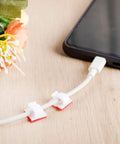 Sticky Cable Clips 30 Pack White Adhesive Wire Organizers For Desk Cord Management Cable Holder And Keeper Durable Plastic