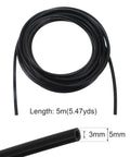 Coiled High Temperature Silicone Vacuum Hose Kit 16.4 Feet Black Outer 5mm Inner 3mm Flexible Auto and Industrial Vacuum Tubing
