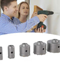Top Tier 9 Piece Concrete Hole Saw Bit Kit Featuring Five Versatile Sizes Including 30mm And 100mm Plus Shanks And Pilot Bits For Heavy Duty Masonry And Brick Drilling Jobs That Seriously Rock. five carbide core bits for masonry drilling