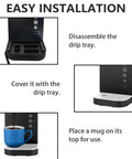 Universal Replacement Drip Tray Lid For Keurig K25 And K15 Essentials, Splash Proof Cover Guard, easy installation steps shown