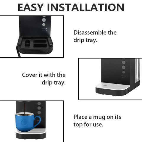 Universal Replacement Drip Tray Lid For Keurig K25 And K15 Essentials, Splash Proof Cover Guard, easy installation steps shown