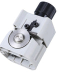 Close-up of upgraded manual wire strippers tool with durable cutting wheel for fast cable removal, handheld wire peeler