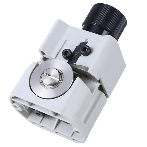 Close-up of upgraded manual wire strippers tool with durable cutting wheel for fast cable removal, handheld wire peeler