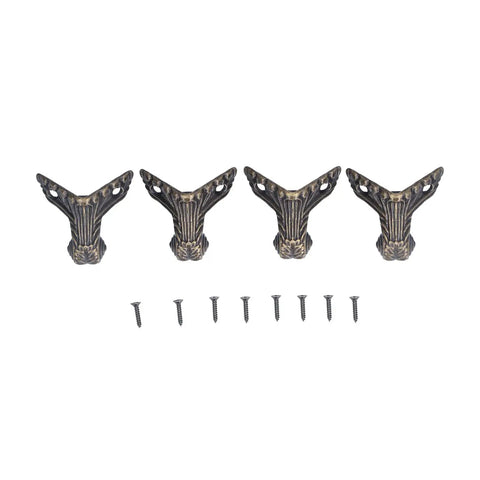 Rustproof Premium Alloy Wood Case Legs With Screws 12 Pack For Jewelry Boxes And Small Furniture shown with screws
