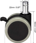 Hella Durable Two Inch Pu Swivel Caster Wheels With Locking Brake 2 Pack, detailed view of 2 inch polyurethane caster with brake.