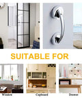 JanTeelGO Portable Suction Grab Bar With Strong Hold mounted on a wall, suitable for windows, cupboards, and drawers.