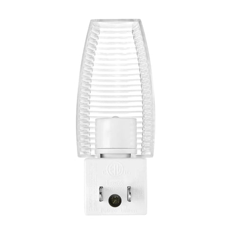 Plug In LED Night Light With Dusk To Dawn Sensor, 5000K Daylight, 5 Lumen Output, white plastic casing, front view