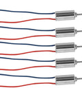 Set of five high speed coreless micro DC motors 4.5V 32250RPM for model aircraft and RC drones, compact and low noise.