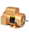 56 Frame ODP 3413LC Single-Phase Open General Purpose Motor, side view of gold motor with foot mount and C-Face options