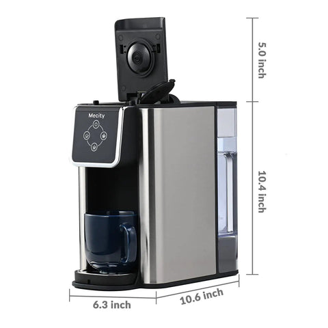 3 In 1 Single Serve Coffee And Tea Maker K Cup Compatible Fast One Touch Brew For 6, 8, Or 10 Oz Cups