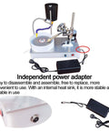 6 Inch Bench Grinder and Polishing Machine Gear Up for Gemstone Lathe Work with DC 24V Motor Spinning 2800 RPM for Jewelry Jade Glass and Crystal Projects showing power adapter and assembly details.