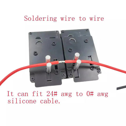 No Drama Soldering Station Jig For Rc Connectors And Silicone Wire, Knockout Workbench Rig For Xt90 Xt60 Ec5 Ec3 T Plug And Xt30, red wire aligning.