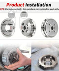 Heavy Duty Clutch Kit With Friction Plate And Induction Hardened Steel Hub Assembly For Honda TRX250X installation guide showing components.