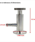 Geife sanitary stainless steel 1.5-inch tri-clamp sample valve with 1/2-inch barb outlet