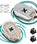Trailer electric brake magnet assembly set, 10 in x 2-1/4 in, with green wires, springs and retainer clips (two units)