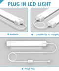 Bright LED Ceiling Light Fixture With Plug 5000K Triproof LED Tube Light 16W Linkable Closet Lighting with cord and connection options