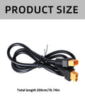 Heavy Duty Two Meter Extension Cable Male To Female Plug For Solar Batteries Rc Aircraft And Toy Cars 18Awg Pvc Jacket laid out, 200cm length.