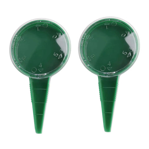 Two green Handheld Seed Spreader and Seeding Tool Set for Garden and Farm Adjustable Dial Control Seed Planter Clump Free