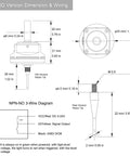 Diagram of DIY CNC Touch Probe For XYZ Axis Edge Finder And 3D Digitizing, showing dimensions and wiring instructions.