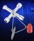 Ten Piece 5 In 1 Cross Key Set with heavy-duty zinc alloy build for control cabinets, electrical panels, and industrial use
