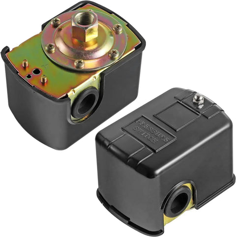 Water Well Pressure Switch With Adjustable Differential Thirty To Fifty PSI Setting One Quarter Inch Female NPT Black Heavy Duty