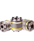 Rock Solid Bellows Coupling Featuring Zero Backlash Drive Shafts And Hella Precise CNC Machined Fit Smooth Power Transmission Sleeve.