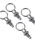 4 Pcs Pull Style Indexing Plunger Pins Stainless Steel Spring Loaded Knurled Thumbwheel, precision locking hardware set.