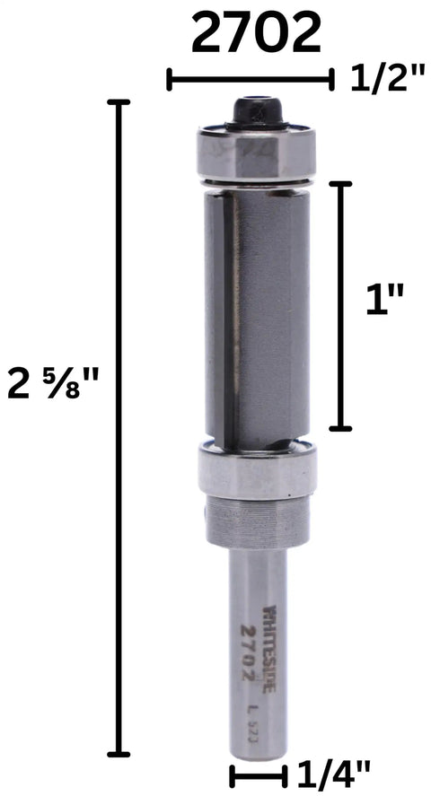 Combination Flush Trim Router Bit With Carbide Tip Round Nose For Precise Sign Making And Engraving Half Inch Cutting Diameter