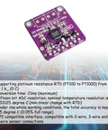 MAX31865 PT100 And PT1000 RTD Temperature Sensor Amplifier Board for Arduino, shown with detailed circuitry and labels