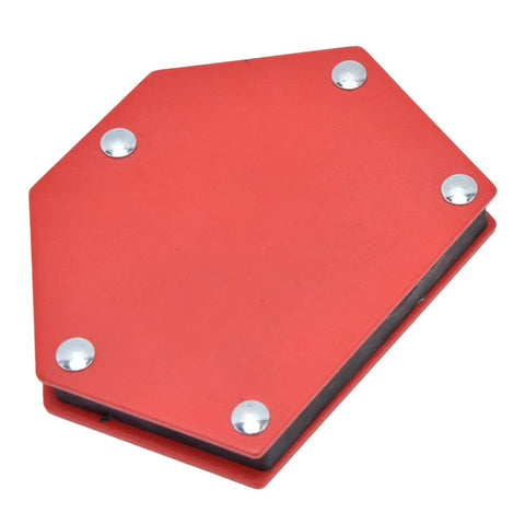 Heavy Duty Magnetic Welding Holder Clamp With Rock Solid 22kg Grip For Precision Multi Angle Work showing a red steel clamp top view.
