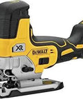 Beast 20V Max Cordless Jig Saw With Barrel Grip, 3200 SPM, Brushless Motor, LED Light, side view on white background