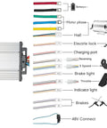 Diagram showing wiring components for Beast Power 1000W 48V Brushless Go Kart Motor Kit with 3500RPM, 30A BLDC controller, twist grip.