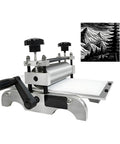 Beefed Up Steel Roller Frame Assembly For Manual Etching Press Desktop Flatbed Printing Stand With Plate Holder Durable Linoleum Printmaking Machine Accessory Stable Easy Setup Studio Press Gear, steel roller frame with 30x17 cm bed