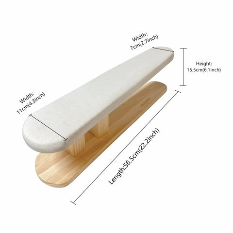 Pro Grade Tailor Ironing Board With Padded Sleeve And Chest Press Pad Slick Sanded Ash Wood Base Heavy Duty Non Slip Bottom Built Tough For No Sweat Garment Finishing Real Deal Sewing Room Essential