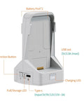 Two Way Charging Hub For Flip Drone Batteries And Portable Power Bank Station, showing ports and LEDs, compact design