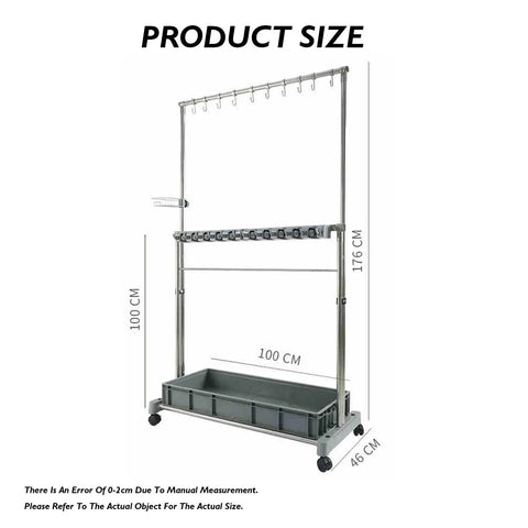 Heavy Duty Stainless Steel Broom And Mop Holder Wall Mount Rack For Long Handled Tools Rakes And Cleaning Gear product size